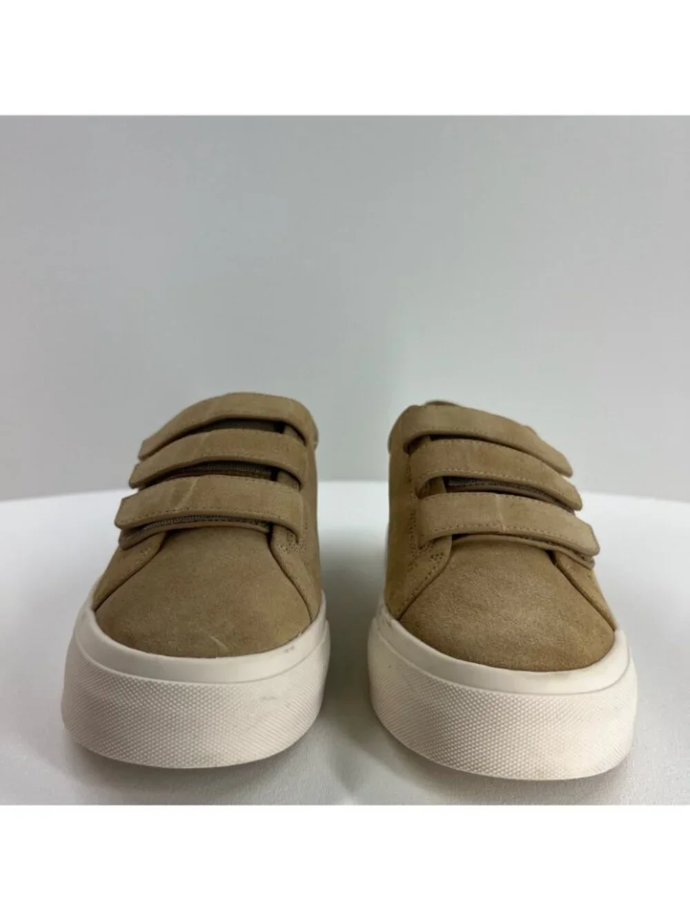 Vince Sunnyside Suede Platform Sneakers Women Size US 7 Multi Strap Sand Beige - Picture 2 of 12